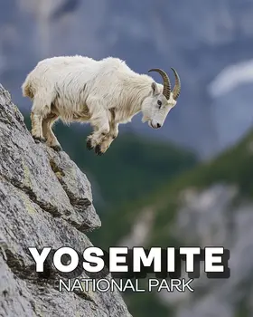 Mountain Goat - Yosemite Souvenir Art Prints - 8"x10" Artwork for 11"x14" Frame