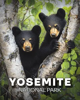 Two Bear Cubs - Yosemite Souvenir Art Prints - 8"x10" Artwork for 11"x14" Frame