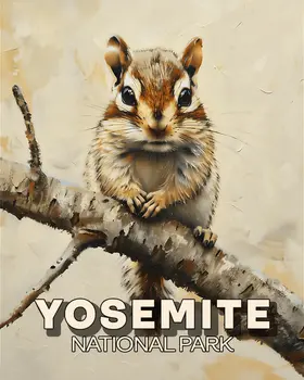 Baby Chipmunk - Yosemite Souvenir Art Prints - 8"x10" Artwork for 11"x14" Frame