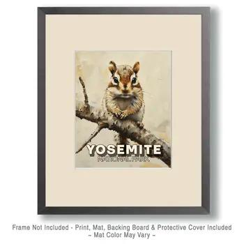 Baby Chipmunk - Yosemite Souvenir Art Prints - 8"x10" Artwork for 11"x14" Frame