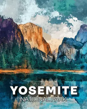 Vertical Landscape - Yosemite Souvenir Art Prints - 8"x10" Artwork for 11"x14" Frame