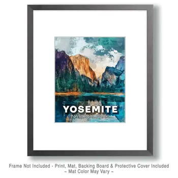 Vertical Landscape - Yosemite Souvenir Art Prints - 8"x10" Artwork for 11"x14" Frame