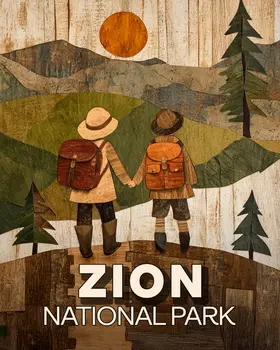 Sharing Nature - Zion Souvenir Art Prints - 8"x10" Artwork for 11"x14" Frame