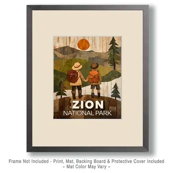 Sharing Nature - Zion Souvenir Art Prints - 8"x10" Artwork for 11"x14" Frame