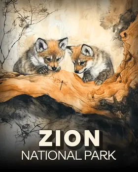 Wolf Cubs Eye Dragonfly - Zion Souvenir Art Prints - 8"x10" Artwork for 11"x14" Frame