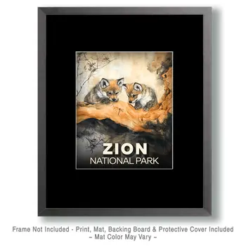 Wolf Cubs Eye Dragonfly - Zion Souvenir Art Prints - 8"x10" Artwork for 11"x14" Frame