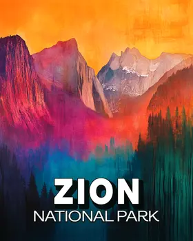 Abstract Zion - Zion Souvenir Art Prints - 8"x10" Artwork for 11"x14" Frame