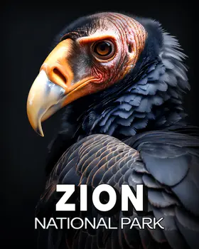 Vulture Portrait - Zion Souvenir Art Prints - 8"x10" Artwork for 11"x14" Frame