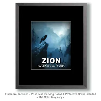 Early Morning Raven - Zion Souvenir Art Prints - 8"x10" Artwork for 11"x14" Frame