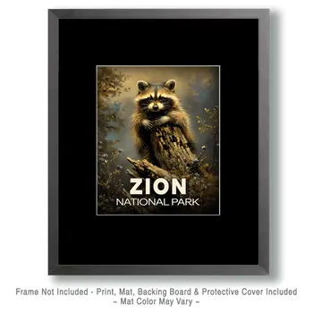 Raccoon Kit - Zion Souvenir Art Prints - 8"x10" Artwork for 11"x14" Frame