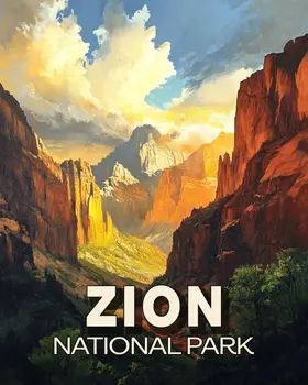Majestic Zion View - Zion Souvenir Art Prints - 8"x10" Artwork for 11"x14" Frame