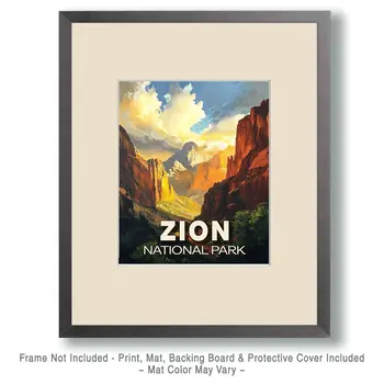 Majestic Zion View - Zion Souvenir Art Prints - 8"x10" Artwork for 11"x14" Frame