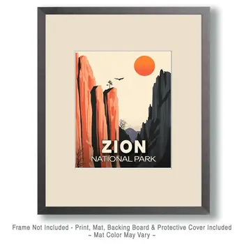 Minimalist Narrows - Zion Souvenir Art Prints - 8"x10" Artwork for 11"x14" Frame