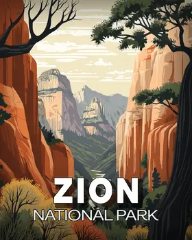 The Narrows - Zion Souvenir Art Prints - 8"x10" Artwork for 11"x14" Frame
