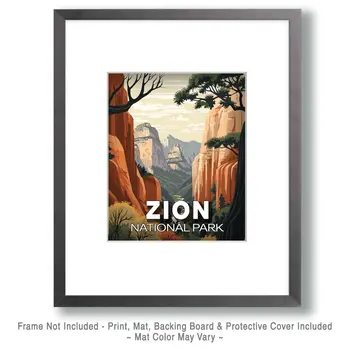 The Narrows - Zion Souvenir Art Prints - 8"x10" Artwork for 11"x14" Frame