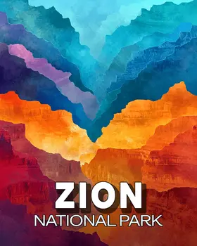 Abstract Canyon - Zion Souvenir Art Prints - 8"x10" Artwork for 11"x14" Frame
