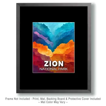 Abstract Canyon - Zion Souvenir Art Prints - 8"x10" Artwork for 11"x14" Frame