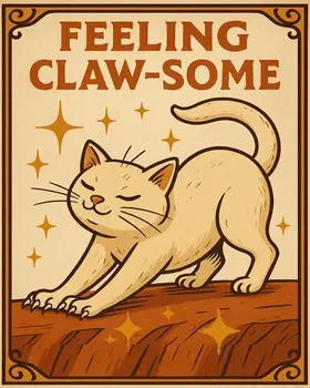 Feeling Claw-Some - Punny Animals Art Prints – 8″x10″ Artwork for 11″x14″ Frame