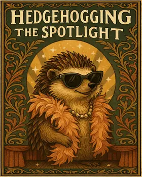 Hedgehogging the Spotlight - Punny Animals Art Prints – 8″x10″ Artwork for 11″x14″ Frame