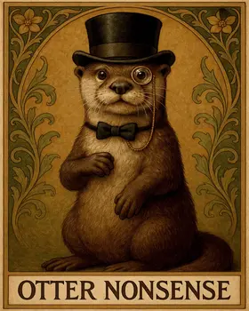 Otter Nonesense - Punny Animals Art Prints – 8″x10″ Artwork for 11″x14″ Frame