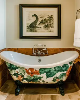 Dinosaur Artwork - Bathroom Wall Art Prints – 8″x10″ Artwork for 11″x14″ Frame