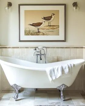 Plover Painting - Bathroom Wall Art Prints – 8″x10″ Artwork for 11″x14″ Frame