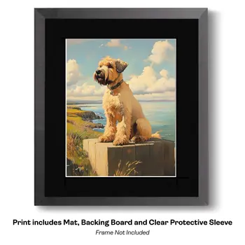 Soft Coated Wheaten Terrier in Ireland - Pet Dog Still Life Wall Art Prints – 8″x10″ Artwork for 11″x14″ Frame