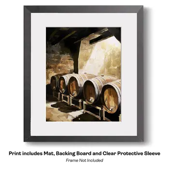 Italian Vineyard - Wine Wall Art Prints – 8″x10″ Artwork for 11″x14″ Frame