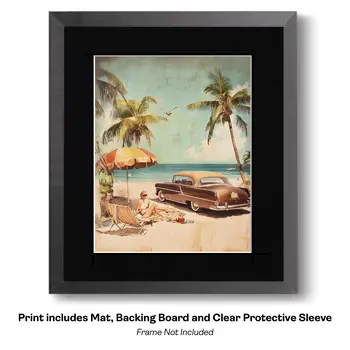 Dad Son Beach Day 8”x10” Art Print