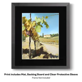 Italian Vineyard - Wine Wall Art Prints – 8″x10″ Artwork for 11″x14″ Frame