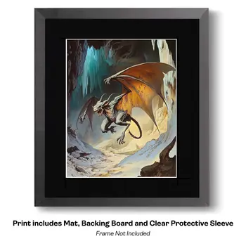 Unicorn Wolf Hybrid Forest Creature art print - Fantasy Quest Adventure Prints – 8″x10″ Artwork in 12″x14″ Mats