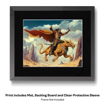 Unicorn Wolf Hybrid Forest Creature art print - Fantasy Quest Adventure Prints – 8″x10″ Artwork in 12″x14″ Mats