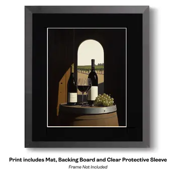 Italian Vineyard - Wine Wall Art Prints – 8″x10″ Artwork for 11″x14″ Frame