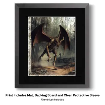Unicorn Wolf Hybrid Forest Creature art print - Fantasy Quest Adventure Prints – 8″x10″ Artwork in 12″x14″ Mats