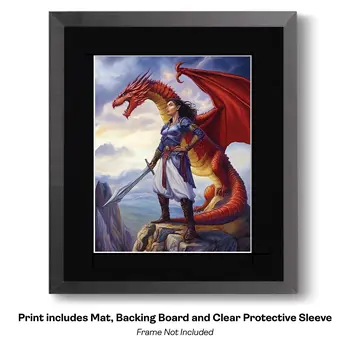 Unicorn Wolf Hybrid Forest Creature art print - Fantasy Quest Adventure Prints – 8″x10″ Artwork in 12″x14″ Mats