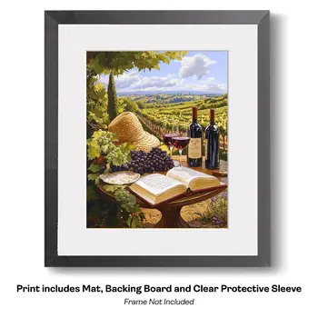 Italian Vineyard - Wine Wall Art Prints – 8″x10″ Artwork for 11″x14″ Frame