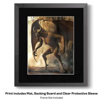 Snarling Jersey Devil - Cryptids Worldwide – 8″x10″ Artwork in 12″x14″ Mat