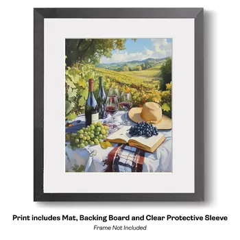 Italian Vineyard - Wine Wall Art Prints – 8″x10″ Artwork for 11″x14″ Frame