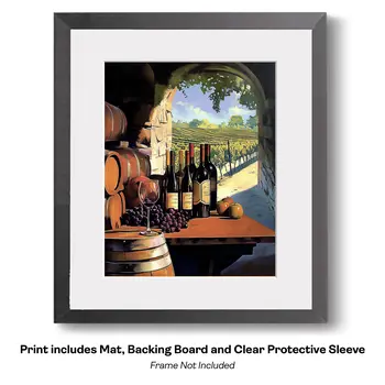 Italian Vineyard - Wine Wall Art Prints – 8″x10″ Artwork for 11″x14″ Frame