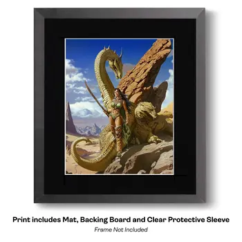 Unicorn Wolf Hybrid Forest Creature art print - Fantasy Quest Adventure Prints – 8″x10″ Artwork in 12″x14″ Mats