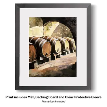 Italian Vineyard - Wine Wall Art Prints – 8″x10″ Artwork for 11″x14″ Frame