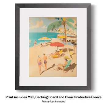 Bon Fire Beach Time  8”x10” Art Print