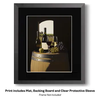 Italian Vineyard - Wine Wall Art Prints – 8″x10″ Artwork for 11″x14″ Frame