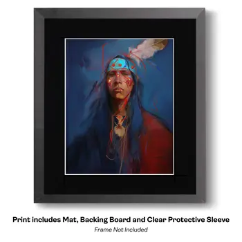 Portrait of Native Woman - Southwestern Art Prints 8"x10" Artwork