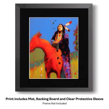 Native American Horse Pair - Southwestern Art Prints 8"x10" Artwork