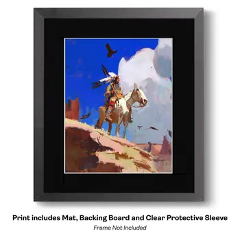 Native American Horse Pair - Southwestern Art Prints 8"x10" Artwork