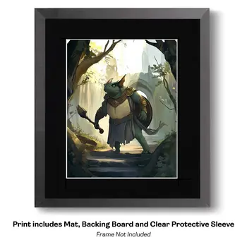Unicorn Wolf Hybrid Forest Creature art print - Fantasy Quest Adventure Prints – 8″x10″ Artwork in 12″x14″ Mats