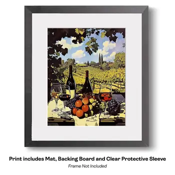 Italian Vineyard - Wine Wall Art Prints – 8″x10″ Artwork for 11″x14″ Frame