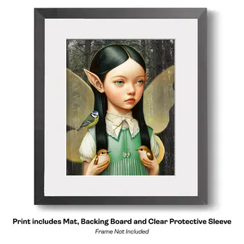 Forest Fairy of Birds - The Fairy Kingdom 8"x10" Art Prints