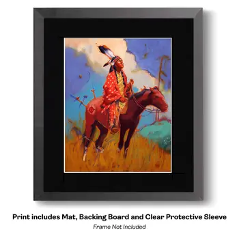 Red Horses 4 - Southwestern Art Prints 8"x10" Artwork for 11"x14" Frame